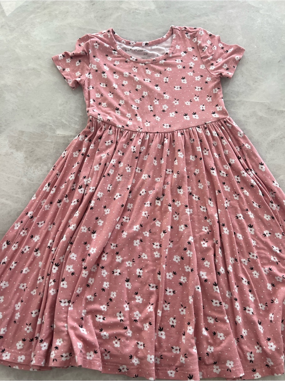 Posh Peanut pink floral short sleeve dress, 5-6